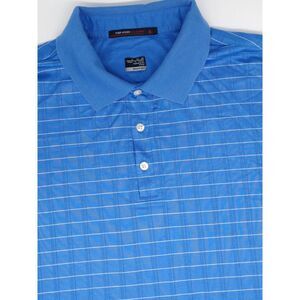 Tiger Woods Nike Fit Dry Men's size XL Golf Polo Shirt short sleeve blue stripe